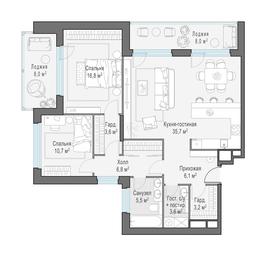 2-BD Apartment Sale, 101.4平方米 at Foriver, Simonovskaya Embankment, 3к1, Moscow, Russia #4