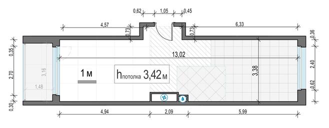 1-BD Apartment Sale, 46.3平方米 at Foriver, Simonovskaya Embankment, 3к1, Moscow, Russia #3 1-BD Apartment Sale, 46.3平方米 at Foriver, Simonovskaya Embankment, 3к1, Moscow, Russia #3
