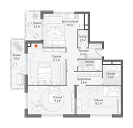3-BD Apartment Sale, 117.4平方米 at Foriver, Simonovskaya Embankment, 3к1, Moscow, Russia #2 3-BD Apartment Sale, 117.4平方米 at Foriver, Simonovskaya Embankment, 3к1, Moscow, Russia #2