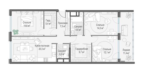 3-BD Apartment Sale, 99 sq. m. at Foriver, Simonovskaya Embankment, 3к1, Moscow, Russia #2 3-BD Apartment Sale, 99 sq. m. at Foriver, Simonovskaya Embankment, 3к1, Moscow, Russia #2