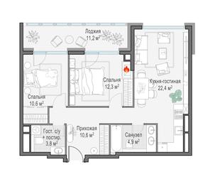2-BD Apartment Sale, 72 sq. m. at Foriver, Simonovskaya Embankment, 3к1, Moscow, Russia #2 2-BD Apartment Sale, 72 sq. m. at Foriver, Simonovskaya Embankment, 3к1, Moscow, Russia #2