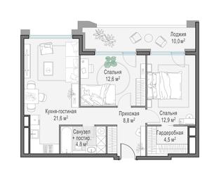 2-BD Apartment Sale, 70.6 sq. m. at Foriver, Simonovskaya Embankment, 3к1, Moscow, Russia #2 2-BD Apartment Sale, 70.6 sq. m. at Foriver, Simonovskaya Embankment, 3к1, Moscow, Russia #2