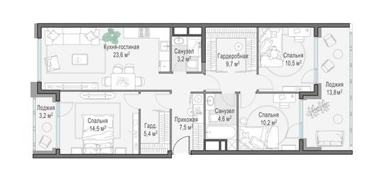 3-BD Apartment Sale, 99.9平方米 at Foriver, Simonovskaya Embankment, 3к1, Moscow, Russia #2 3-BD Apartment Sale, 99.9平方米 at Foriver, Simonovskaya Embankment, 3к1, Moscow, Russia #2