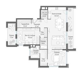 2-BD Apartment Sale, 101.2平方米 at Foriver, Simonovskaya Embankment, 3к1, Moscow, Russia #3 2-BD Apartment Sale, 101.2平方米 at Foriver, Simonovskaya Embankment, 3к1, Moscow, Russia #3