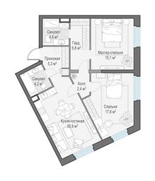 1-BD Apartment Sale, 78.6平方米 at Foriver, Simonovskaya Embankment, 3к1, Moscow, Russia #2 1-BD Apartment Sale, 78.6平方米 at Foriver, Simonovskaya Embankment, 3к1, Moscow, Russia #2