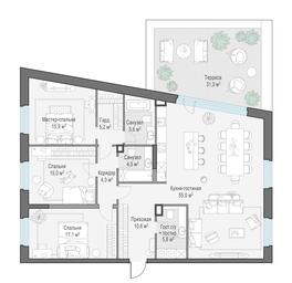 3-BD Apartment Sale, 147.7平方米 at Foriver, Simonovskaya Embankment, 3к1, Moscow, Russia #3 3-BD Apartment Sale, 147.7平方米 at Foriver, Simonovskaya Embankment, 3к1, Moscow, Russia #3