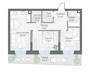2-BD Apartment Sale, 65.7 sq. m. at Foriver, Simonovskaya Embankment, 3к1, Moscow, Russia #2 2-BD Apartment Sale, 65.7 sq. m. at Foriver, Simonovskaya Embankment, 3к1, Moscow, Russia #2