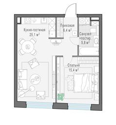 1-BD Apartment Sale, 53.3平方米 at Foriver, Simonovskaya Embankment, 3к1, Moscow, Russia #2 1-BD Apartment Sale, 53.3平方米 at Foriver, Simonovskaya Embankment, 3к1, Moscow, Russia #2