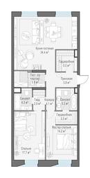 2-BD Apartment Sale, 101.3平方米 at Foriver, Simonovskaya Embankment, 3к1, Moscow, Russia #4