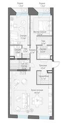 2-BD Apartment Sale, 110.3平方米 at Foriver, Simonovskaya Embankment, 3к1, Moscow, Russia #4