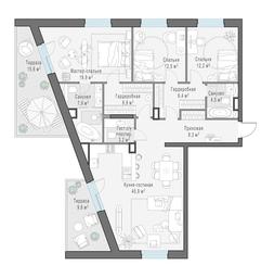 3-BD Apartment Sale, 130平方米 at Foriver, Simonovskaya Embankment, 3к1, Moscow, Russia #3
