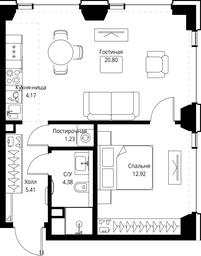 1-BD Apartment Sale, 48.91 sq. m. at SET, Vereyskaya Street, Moscow, Russia #2 1-BD Apartment Sale, 48.91 sq. m. at SET, Vereyskaya Street, Moscow, Russia #2