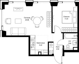 1-BD Apartment Sale, 51.37 sq. m. at SET, Vereyskaya Street, Moscow, Russia #2 1-BD Apartment Sale, 51.37 sq. m. at SET, Vereyskaya Street, Moscow, Russia #2