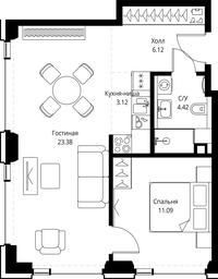 1-BD Apartment Sale, 48.13 sq. m. at SET, Vereyskaya Street, Moscow, Russia #2 1-BD Apartment Sale, 48.13 sq. m. at SET, Vereyskaya Street, Moscow, Russia #2