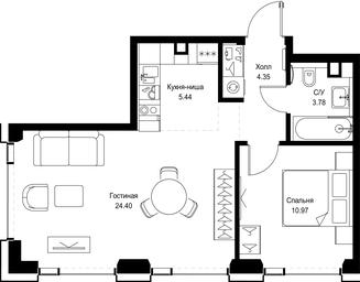Продажа 1-комн. квартиры, 48,94 м² в ЖК «SET (Сет)», Верейская улица, Москва, Россия #2 Продажа 1-комн. квартиры, 48,94 м² в ЖК «SET (Сет)», Верейская улица, Москва, Россия #2