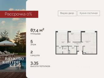 2-BD Apartment Sale, 87.4平方米 at Vnukovo Country Club (Vnukovo Kantri Klab), Lugovaya ulitsa, derevnya Rogozinino, Pervomayskoye Settlement, Moscow, Russia #4