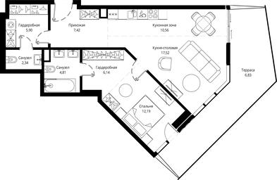1-BD Apartment Sale, 75.01 sq. m. at Jois, 3rd Silikatny Drive, 10, Moscow, Russia #4