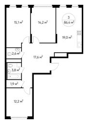 3-BD Apartment Sale, 86.5 sq. m. at Peredelkino Blizhnee, Korneya Chukovskogo Street, 1, Vnukovskoye Settlement, Moscow, Russia #2 3-BD Apartment Sale, 86.5 sq. m. at Peredelkino Blizhnee, Korneya Chukovskogo Street, 1, Vnukovskoye Settlement, Moscow, Russia #2
