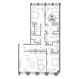 4-BD Apartment Sale, 174.4平方米 at Rozhdestvenka 8, Rozhdestvenka Street, 8с1, Moscow, Russia #3