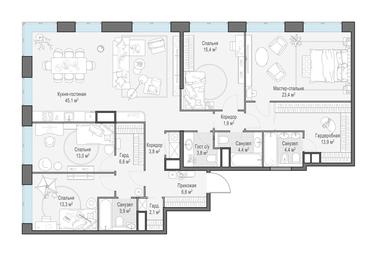 4-BD Apartment Sale, 160.5平方米 at West Garden, Minskaya Street, 1Вс1, Moscow, Russia #3 4-BD Apartment Sale, 160.5平方米 at West Garden, Minskaya Street, 1Вс1, Moscow, Russia #3