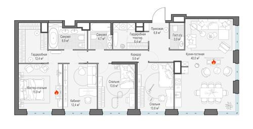 3-BD Apartment Sale, 141.3平方米 at West Garden, Minskaya Street, 1Вс1, Moscow, Russia #4