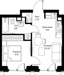 1-BD Apartment Sale, 32.6平方米 at SET, Vereyskaya Street, Moscow, Russia #4
