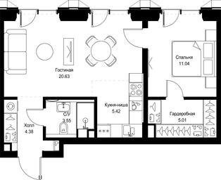 1-BD Apartment Sale, 50.03平方米 at SET, Vereyskaya Street, Moscow, Russia #4