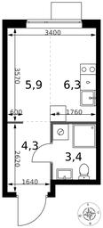Apartment Sale, 19.9平方米 at 1 Izmajlovskij, Montazhnaya Street, 8с13, Moscow, Russia #2