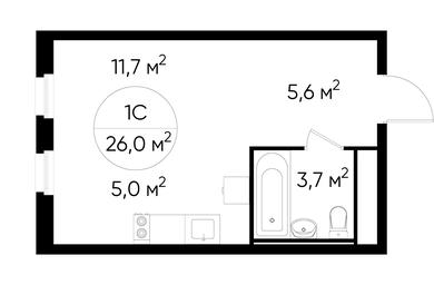 Apartment Sale, 26 sq. m. at Peredelkino Blizhnee, Korneya Chukovskogo Street, 1, Vnukovskoye Settlement, Moscow, Russia #2