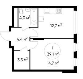 Apartment Sale, 39.1 sq. m. at Peredelkino Blizhnee, Korneya Chukovskogo Street, 1, Vnukovskoye Settlement, Moscow, Russia #2 Apartment Sale, 39.1 sq. m. at Peredelkino Blizhnee, Korneya Chukovskogo Street, 1, Vnukovskoye Settlement, Moscow, Russia #2