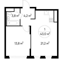 Apartment Sale, 43 sq. m. at Peredelkino Blizhnee, Korneya Chukovskogo Street, 1, Vnukovskoye Settlement, Moscow, Russia #2 Apartment Sale, 43 sq. m. at Peredelkino Blizhnee, Korneya Chukovskogo Street, 1, Vnukovskoye Settlement, Moscow, Russia #2