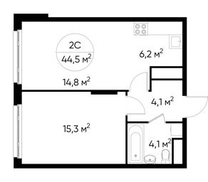 2-BD Apartment Sale, 44.5平方米 at Peredelkino Blizhnee, Korneya Chukovskogo Street, 1, Vnukovskoye Settlement, Moscow, Russia #2 2-BD Apartment Sale, 44.5平方米 at Peredelkino Blizhnee, Korneya Chukovskogo Street, 1, Vnukovskoye Settlement, Moscow, Russia #2