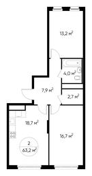 2-BD Apartment Sale, 63.2 sq. m. at Peredelkino Blizhnee, Korneya Chukovskogo Street, 1, Vnukovskoye Settlement, Moscow, Russia #2 2-BD Apartment Sale, 63.2 sq. m. at Peredelkino Blizhnee, Korneya Chukovskogo Street, 1, Vnukovskoye Settlement, Moscow, Russia #2