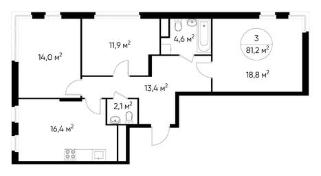 3-BD Apartment Sale, 81.2 sq. m. at Peredelkino Blizhnee, Korneya Chukovskogo Street, 1, Vnukovskoye Settlement, Moscow, Russia #2 3-BD Apartment Sale, 81.2 sq. m. at Peredelkino Blizhnee, Korneya Chukovskogo Street, 1, Vnukovskoye Settlement, Moscow, Russia #2