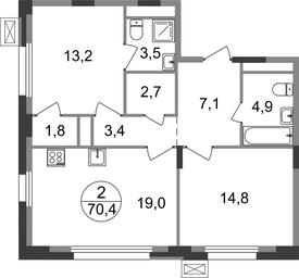2-BD Apartment Sale, 70.4 sq. m. at Rezidentsii Skolkovo, Kashtanovaya ulitsa, 1, rabochiy posyolok Zarechye, Odintsovskiy City District, Moscow Region, Russia #2 2-BD Apartment Sale, 70.4 sq. m. at Rezidentsii Skolkovo, Kashtanovaya ulitsa, 1, rabochiy posyolok Zarechye, Odintsovskiy City District, Moscow Region, Russia #2