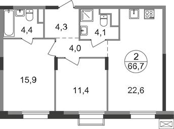 2-BD Apartment Sale, 66.7 sq. m. at Rezidentsii Skolkovo, Kashtanovaya ulitsa, 1, rabochiy posyolok Zarechye, Odintsovskiy City District, Moscow Region, Russia #2 2-BD Apartment Sale, 66.7 sq. m. at Rezidentsii Skolkovo, Kashtanovaya ulitsa, 1, rabochiy posyolok Zarechye, Odintsovskiy City District, Moscow Region, Russia #2