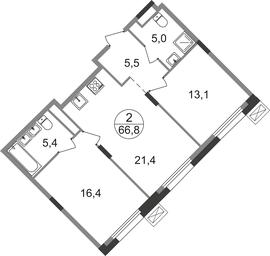 2-BD Apartment Sale, 66.8平方米 at Rezidentsii Skolkovo, Kashtanovaya ulitsa, 1, rabochiy posyolok Zarechye, Odintsovskiy City District, Moscow Region, Russia #2 2-BD Apartment Sale, 66.8平方米 at Rezidentsii Skolkovo, Kashtanovaya ulitsa, 1, rabochiy posyolok Zarechye, Odintsovskiy City District, Moscow Region, Russia #2