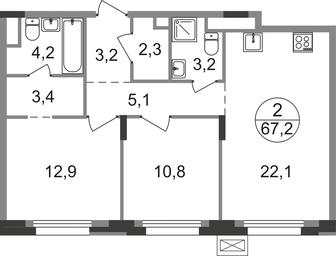2-BD Apartment Sale, 67.2 sq. m. at Rezidentsii Skolkovo, Kashtanovaya ulitsa, 1, rabochiy posyolok Zarechye, Odintsovskiy City District, Moscow Region, Russia #2 2-BD Apartment Sale, 67.2 sq. m. at Rezidentsii Skolkovo, Kashtanovaya ulitsa, 1, rabochiy posyolok Zarechye, Odintsovskiy City District, Moscow Region, Russia #2