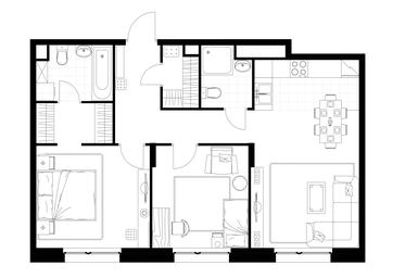 2-BD Apartment Sale, 67.2 sq. m. at Rezidentsii Skolkovo, Kashtanovaya ulitsa, 1, rabochiy posyolok Zarechye, Odintsovskiy City District, Moscow Region, Russia #4