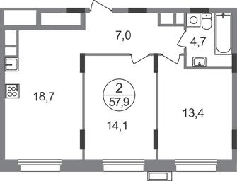 2-BD Apartment Sale, 57.9平方米 at Rezidentsii Skolkovo, Kashtanovaya ulitsa, 1, rabochiy posyolok Zarechye, Odintsovskiy City District, Moscow Region, Russia #2 2-BD Apartment Sale, 57.9平方米 at Rezidentsii Skolkovo, Kashtanovaya ulitsa, 1, rabochiy posyolok Zarechye, Odintsovskiy City District, Moscow Region, Russia #2