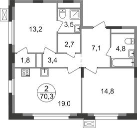 2-BD Apartment Sale, 70.3 sq. m. at Rezidentsii Skolkovo, Kashtanovaya ulitsa, 1, rabochiy posyolok Zarechye, Odintsovskiy City District, Moscow Region, Russia #2 2-BD Apartment Sale, 70.3 sq. m. at Rezidentsii Skolkovo, Kashtanovaya ulitsa, 1, rabochiy posyolok Zarechye, Odintsovskiy City District, Moscow Region, Russia #2