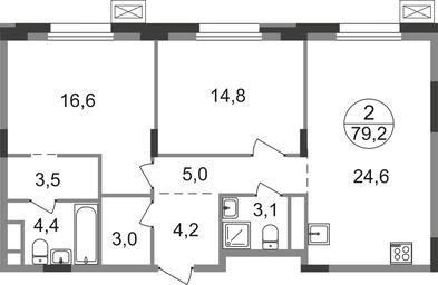 2-BD Apartment Sale, 79.2平方米 at Rezidentsii Skolkovo, Kashtanovaya ulitsa, 1, rabochiy posyolok Zarechye, Odintsovskiy City District, Moscow Region, Russia #2 2-BD Apartment Sale, 79.2平方米 at Rezidentsii Skolkovo, Kashtanovaya ulitsa, 1, rabochiy posyolok Zarechye, Odintsovskiy City District, Moscow Region, Russia #2