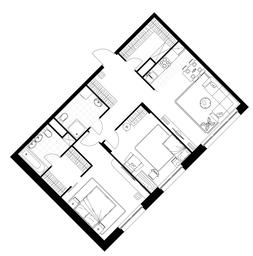 2-BD Apartment Sale, 80.8 sq. m. at Rezidentsii Skolkovo, Kashtanovaya ulitsa, 1, rabochiy posyolok Zarechye, Odintsovskiy City District, Moscow Region, Russia #4