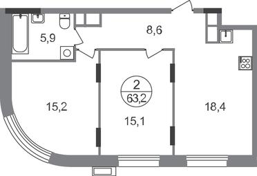 2-BD Apartment Sale, 63.2 sq. m. at Rezidentsii Skolkovo, Kashtanovaya ulitsa, 1, rabochiy posyolok Zarechye, Odintsovskiy City District, Moscow Region, Russia #2 2-BD Apartment Sale, 63.2 sq. m. at Rezidentsii Skolkovo, Kashtanovaya ulitsa, 1, rabochiy posyolok Zarechye, Odintsovskiy City District, Moscow Region, Russia #2