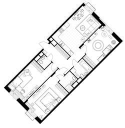 3-BD Apartment Sale, 94.4 sq. m. at Rezidentsii Skolkovo, Kashtanovaya ulitsa, 1, rabochiy posyolok Zarechye, Odintsovskiy City District, Moscow Region, Russia #4