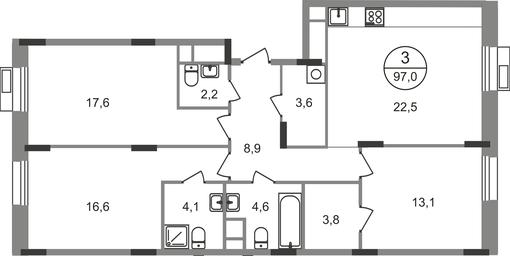 3-BD Apartment Sale, 97 sq. m. at Rezidentsii Skolkovo, Kashtanovaya ulitsa, 1, rabochiy posyolok Zarechye, Odintsovskiy City District, Moscow Region, Russia #2 3-BD Apartment Sale, 97 sq. m. at Rezidentsii Skolkovo, Kashtanovaya ulitsa, 1, rabochiy posyolok Zarechye, Odintsovskiy City District, Moscow Region, Russia #2
