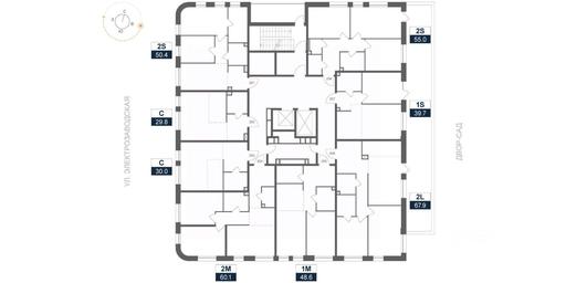 1-BD Apartment Sale, 50.4 sq. m. at ARTEL (Artel), Elektrozavodskaya Street, Moscow, Russia #2