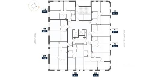 1-BD Apartment Sale, 55平方米 at ARTEL (Artel), Elektrozavodskaya Street, Moscow, Russia #2