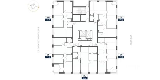 2-BD Apartment Sale, 69.2 sq. m. at ARTEL (Artel), Elektrozavodskaya Street, Moscow, Russia #2