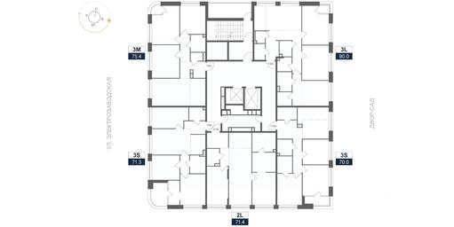 2-BD Apartment Sale, 70.05 sq. m. at ARTEL (Artel), Elektrozavodskaya Street, Moscow, Russia #2